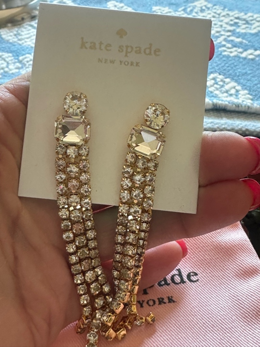 Kate Spadeβ gold-Tone Shimmy Fringe Earrings NEW